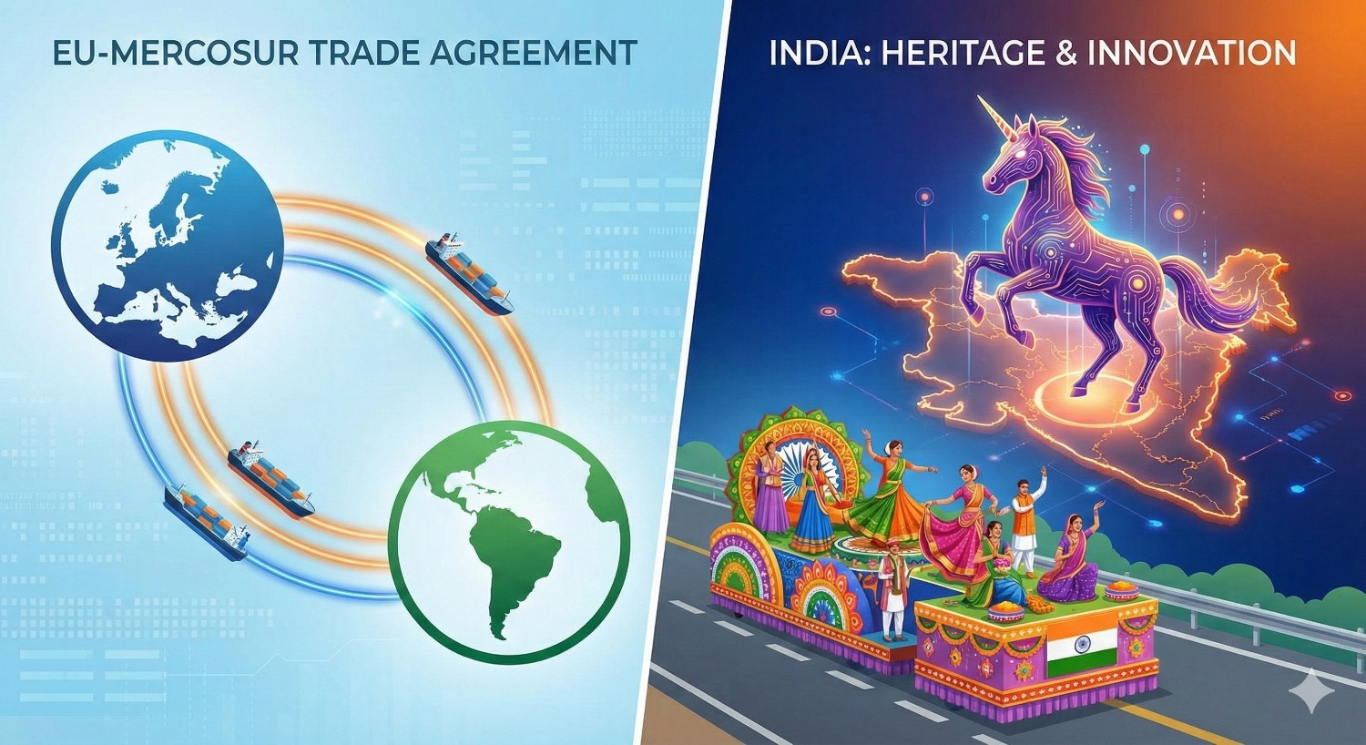 Trade Wars & Triumphs: The EU-Mercosur Deal, Republic Day Winners, and India’s Top Startup Hubs Revealed